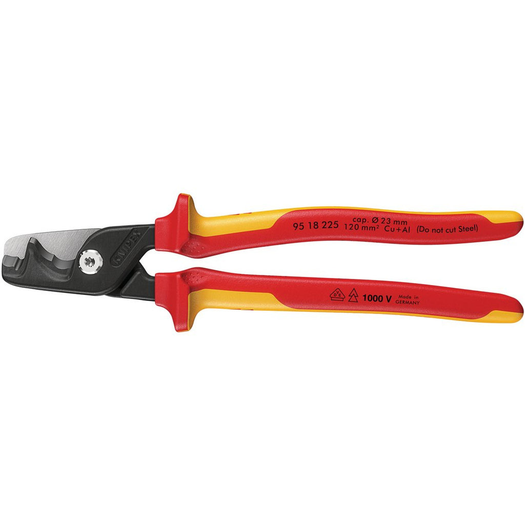 KNIPEX 95 18 225 StepCut® XL VDE Insulated Cable Shears, 225mm