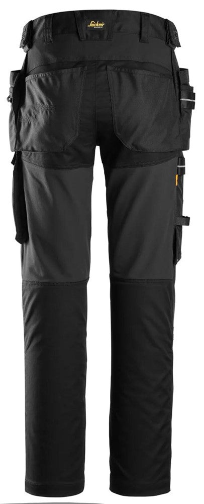 Snickers 6590 slim fit work trousers with built in knee pads black