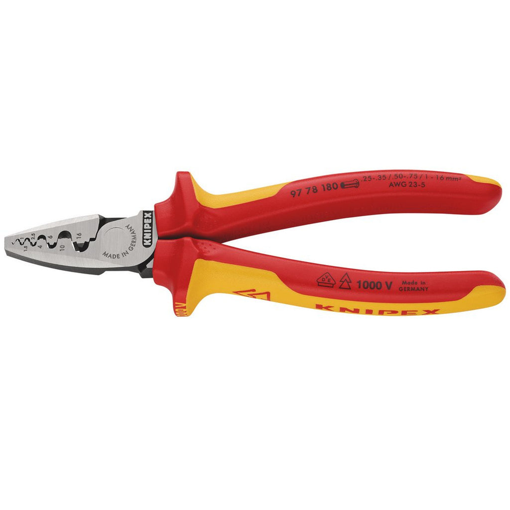 KNIPEX 97 78 180 SB ferrules Crimping Pliers with multi-component grips VDE180mm