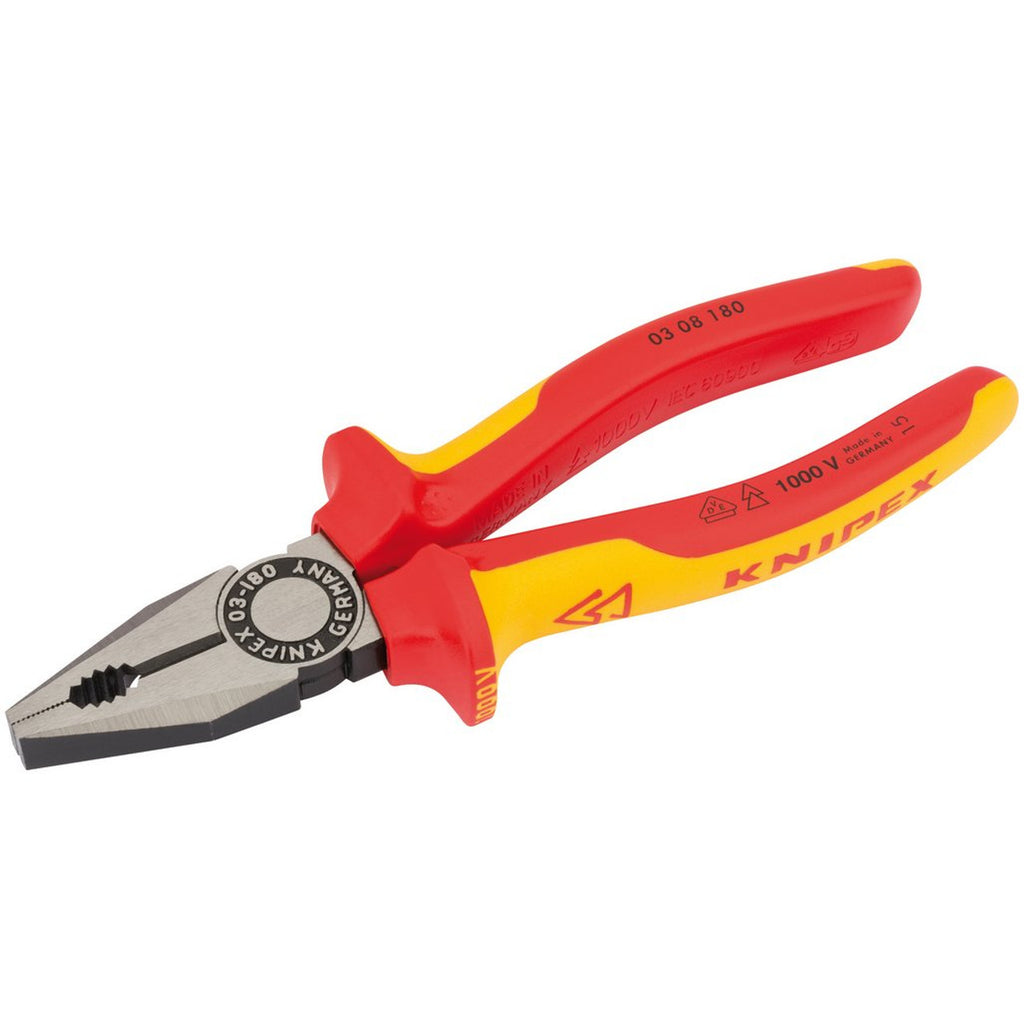 KNIPEX 31918 03 08 180UKSBE VDE Fully Insulated Combination Pliers, 180mm