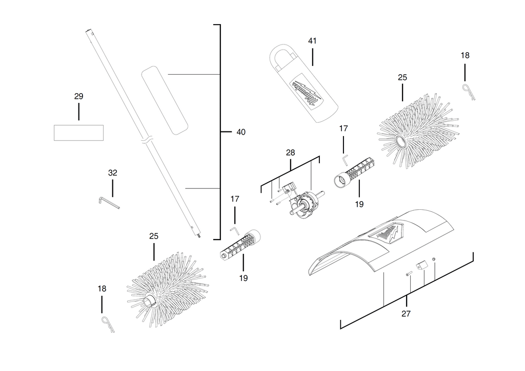 Milwaukee M18FOPH-BBA bristle brush attachment spare parts