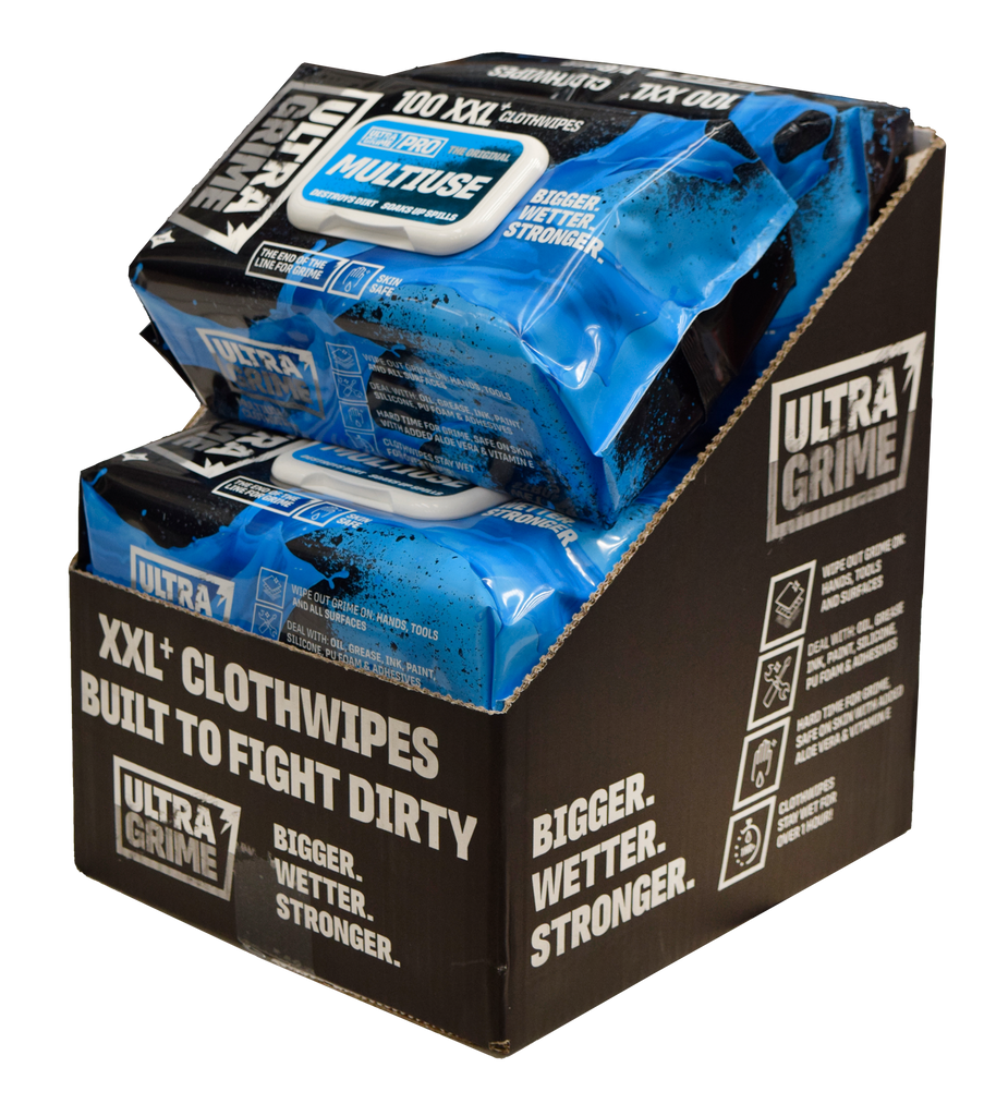 UltraGrime® Box of 6 x Pro: Multiuse 100 pack XXl wipes 5900x6