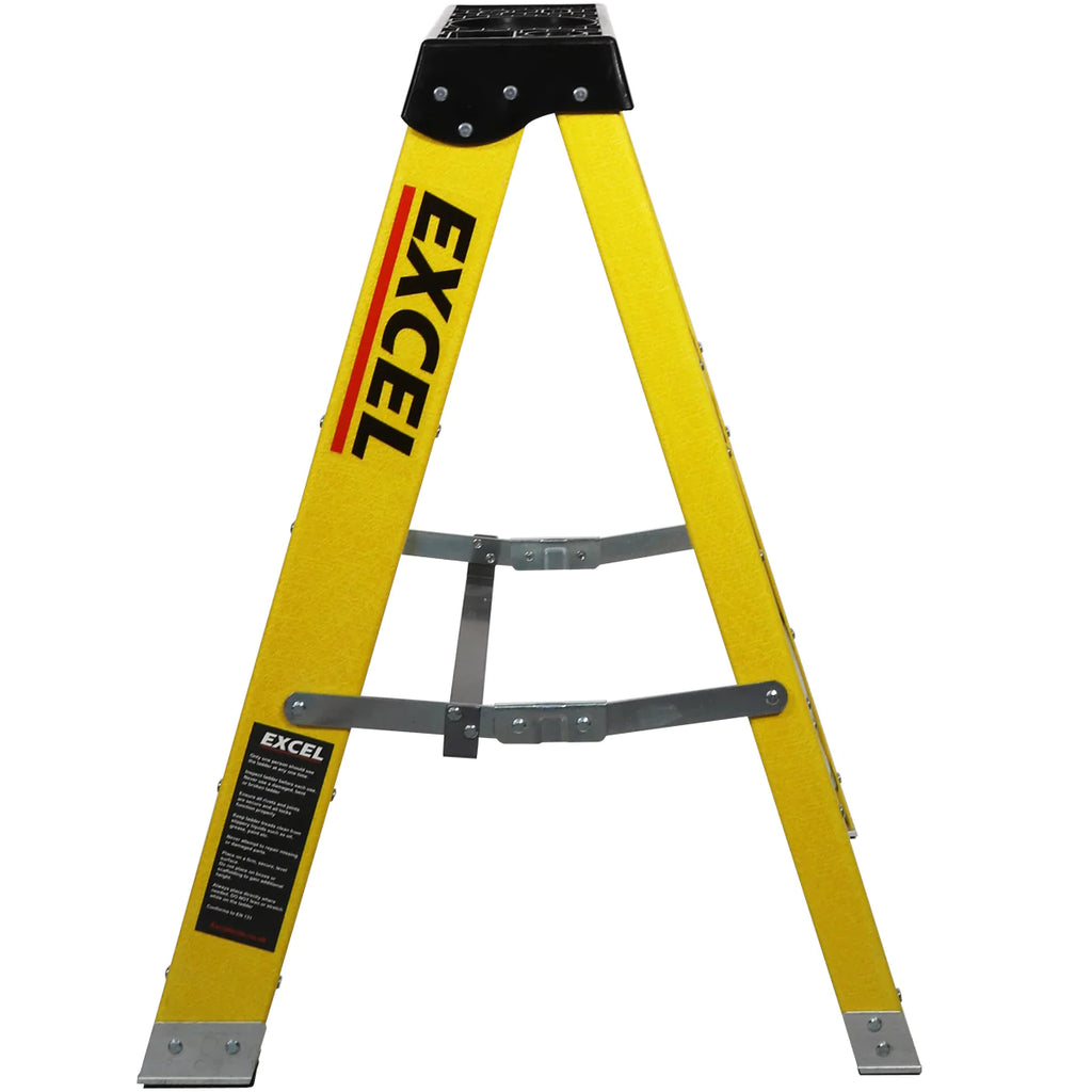 Excel Electricians Fibreglass Step Ladder 3 Tread 0.76m Heavy Duty 7403