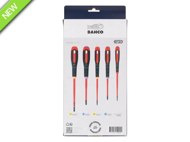 Bahco XMAS ERGO™ Slim VDE Insulated Screwdriver Set 5 Pc BE-9882SL