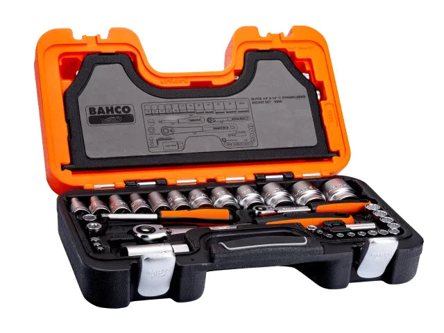 Bahco S560 1/4 & 1/2in Drive Socket Set, 56 Piece