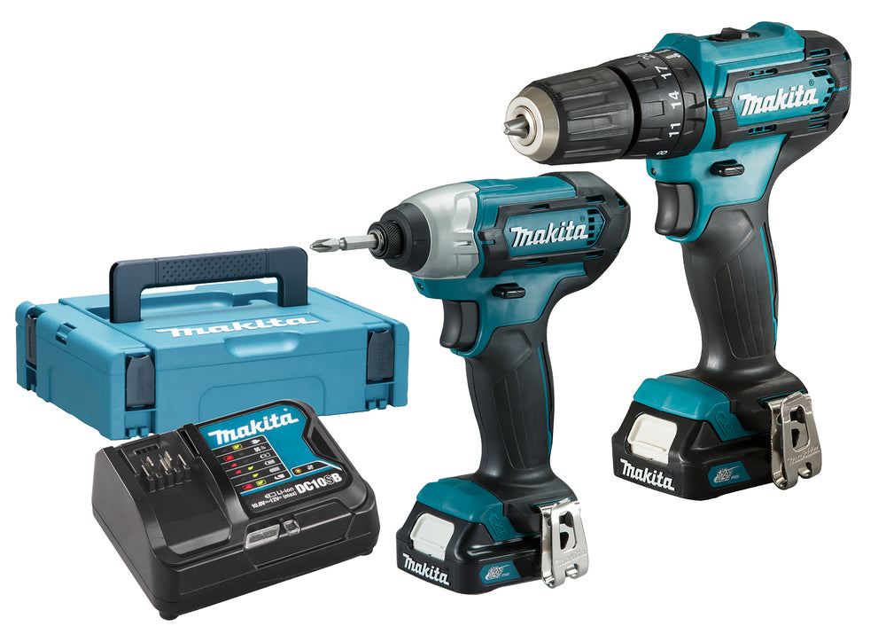 Makita CLX228AJ 12V TWIN PACK HP333D Combi Drill + TD110D Impact Driver 2 x 2.0ah + charger