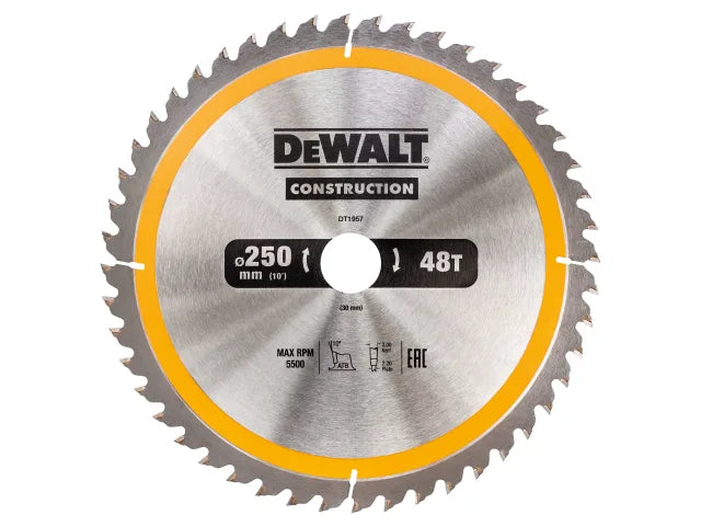 Dewalt DT1957-QZ Stationary Construction Circular Saw Blade 250 x 30mm x 48T