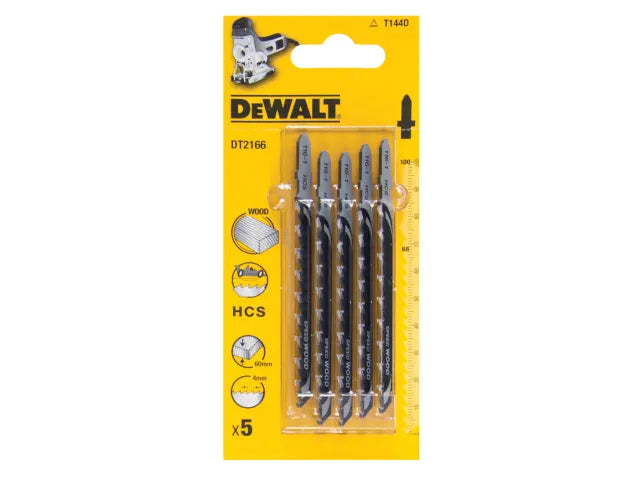 Dewalt DT2166-QZ HCS Wood Jigsaw Blades Pack of 5 T144D