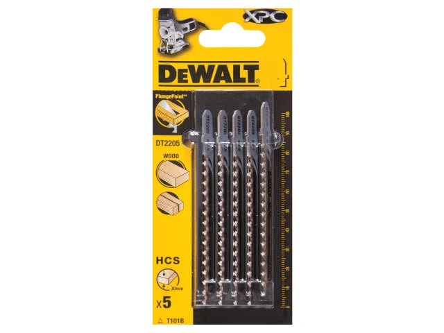 Dewalt DT2205-QZ XPC HCS Wood Jigsaw Blades Pack of 5 T101B