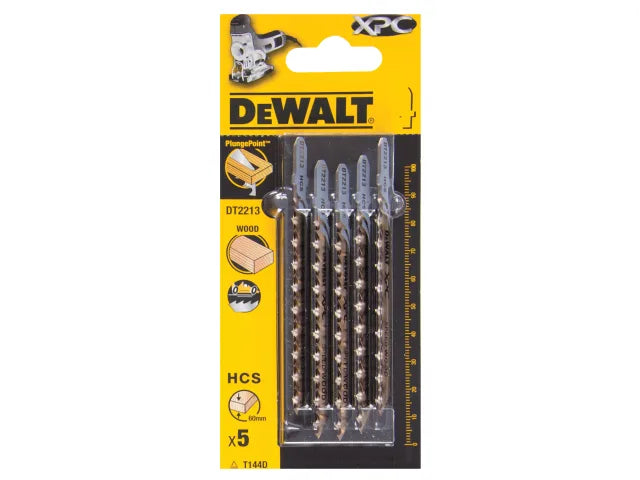 Dewalt DT2213-QZ XPC HCS Wood Jigsaw Blades Pack of 5 T144D