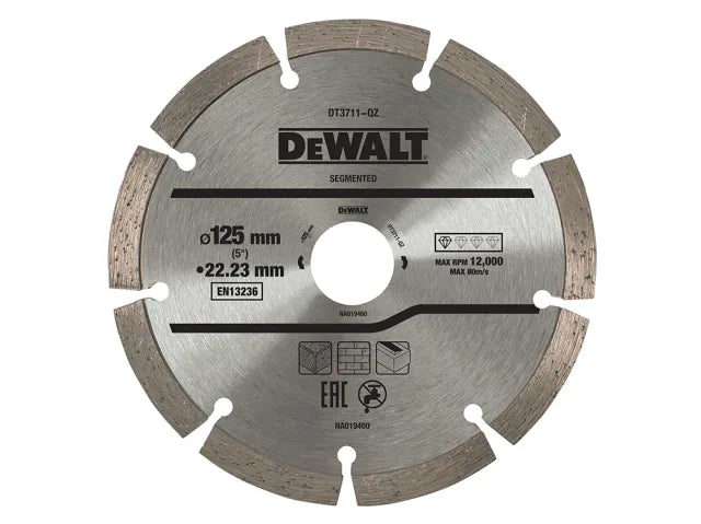 Dewalt DT3711-QZ Segmented Diamond Cutting Disc 125 x 22.23mm