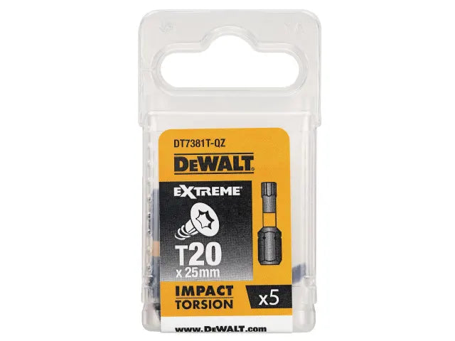 Dewalt DT7381T-QZ Impact Torsion Bits TX20 x 25mm (Pack 5)