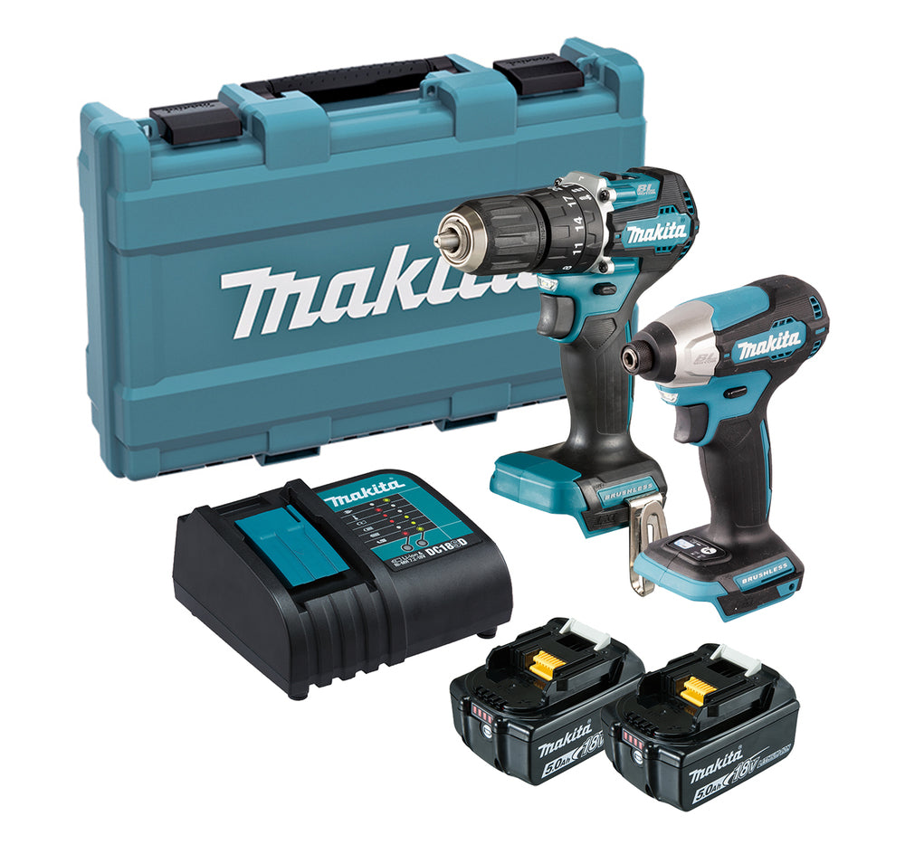 Makita Brushless Twin Kit DLX2414ST 18V 2x5Ah Combi Drill/Impact Driver