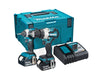 Makita Brushless Combo 5ah twin pack Kit LXT DHP489/DTD153 DLX2507TJ