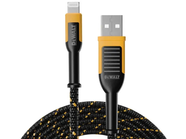 Dewalt DWT1311325 USB A to Lightning® Reinforced Charging Cable 1.8m (6ft)