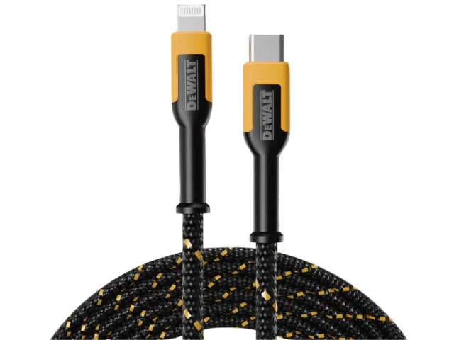 Dewalt DWT1311357 USB C to Lightning® Reinforced Charging Cable 1.2m (4ft)