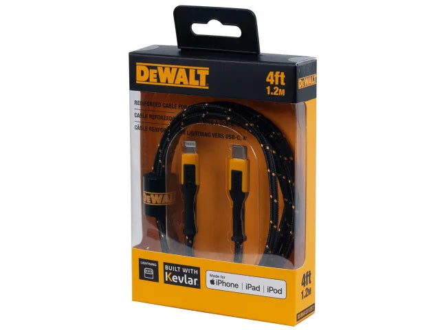 Dewalt DWT1311357 USB C to Lightning® Reinforced Charging Cable 1.2m (4ft)