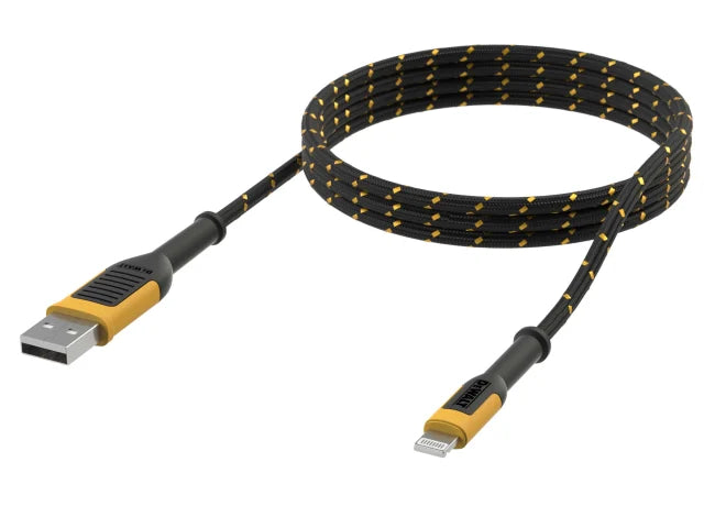 Dewalt DWT1311359 USB A to Lightning® Reinforced Charging Cable 1.2m (4ft)