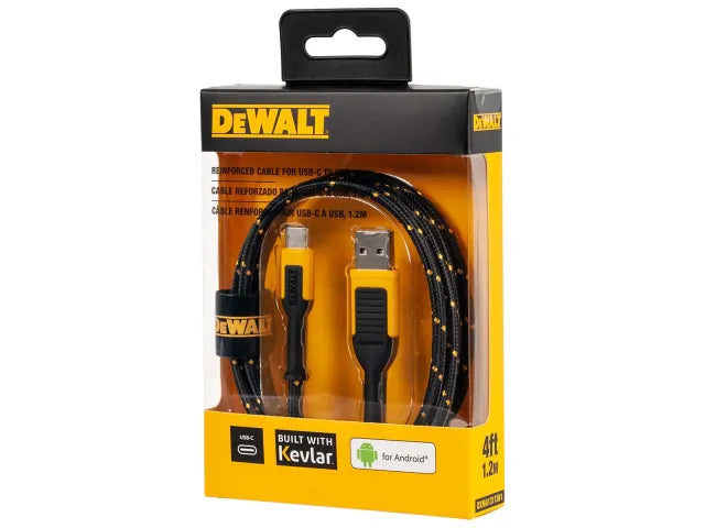 Dewalt DWT1311361 USB A to USB C Reinforced Charging Cable 1.2m (4ft)