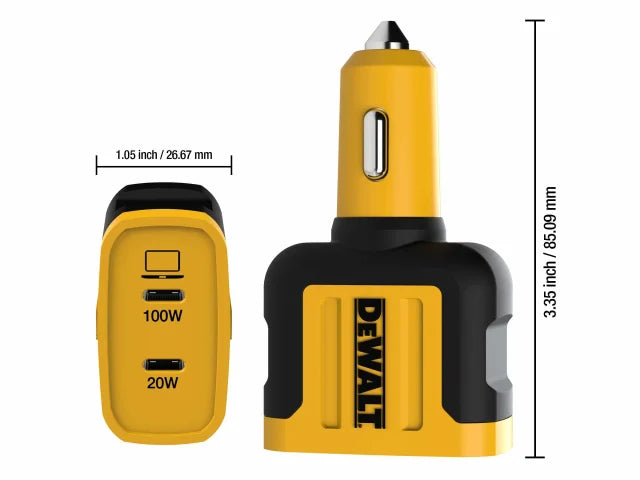 Dewalt DWT1410484 2-Port PPS PD Car Charger 120W