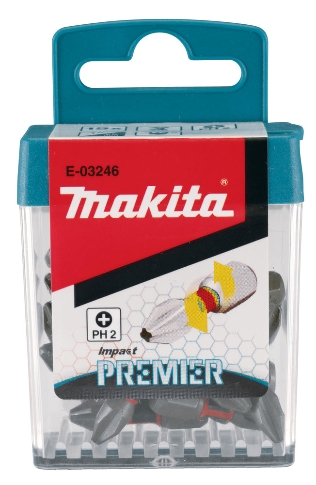 Makita Torsion screw bit set Impact Premier E-03246 PH2 25 mm 1/4" 15 pcs