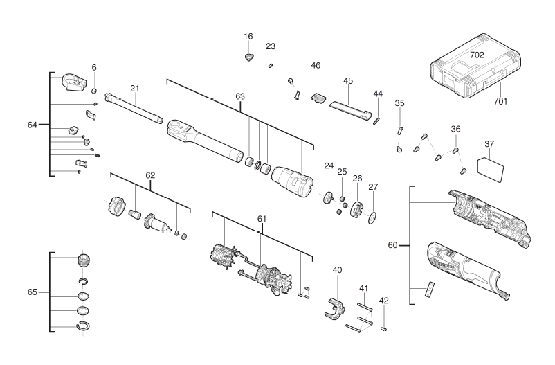 Milwaukee M12FPTR 12v pass through ratchet spare parts