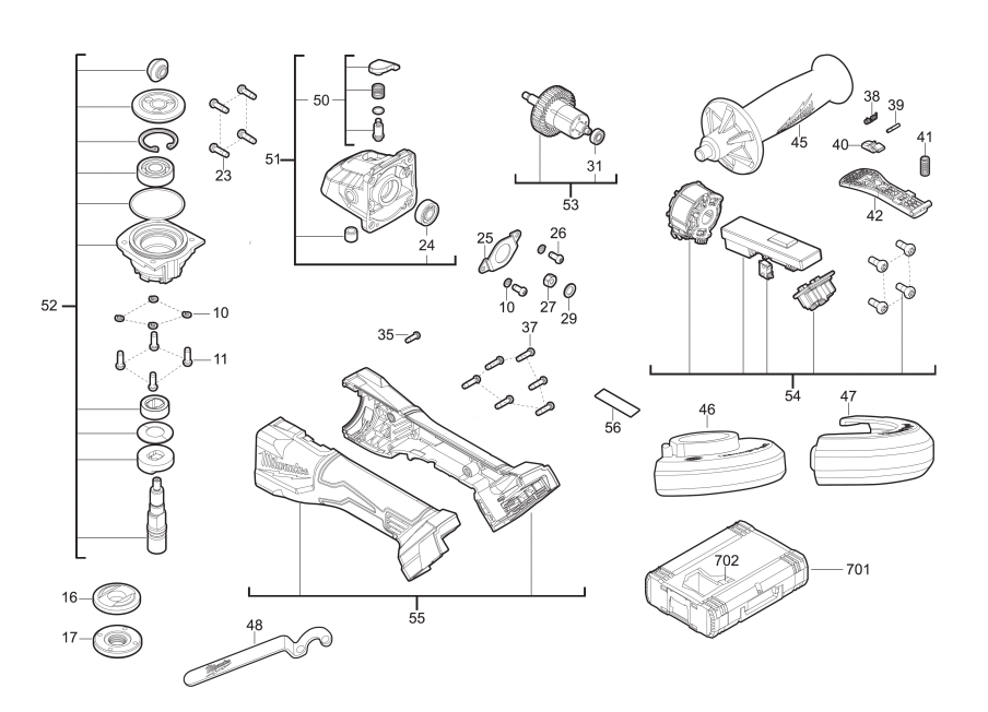 M18BLSAG115XPD spare parts