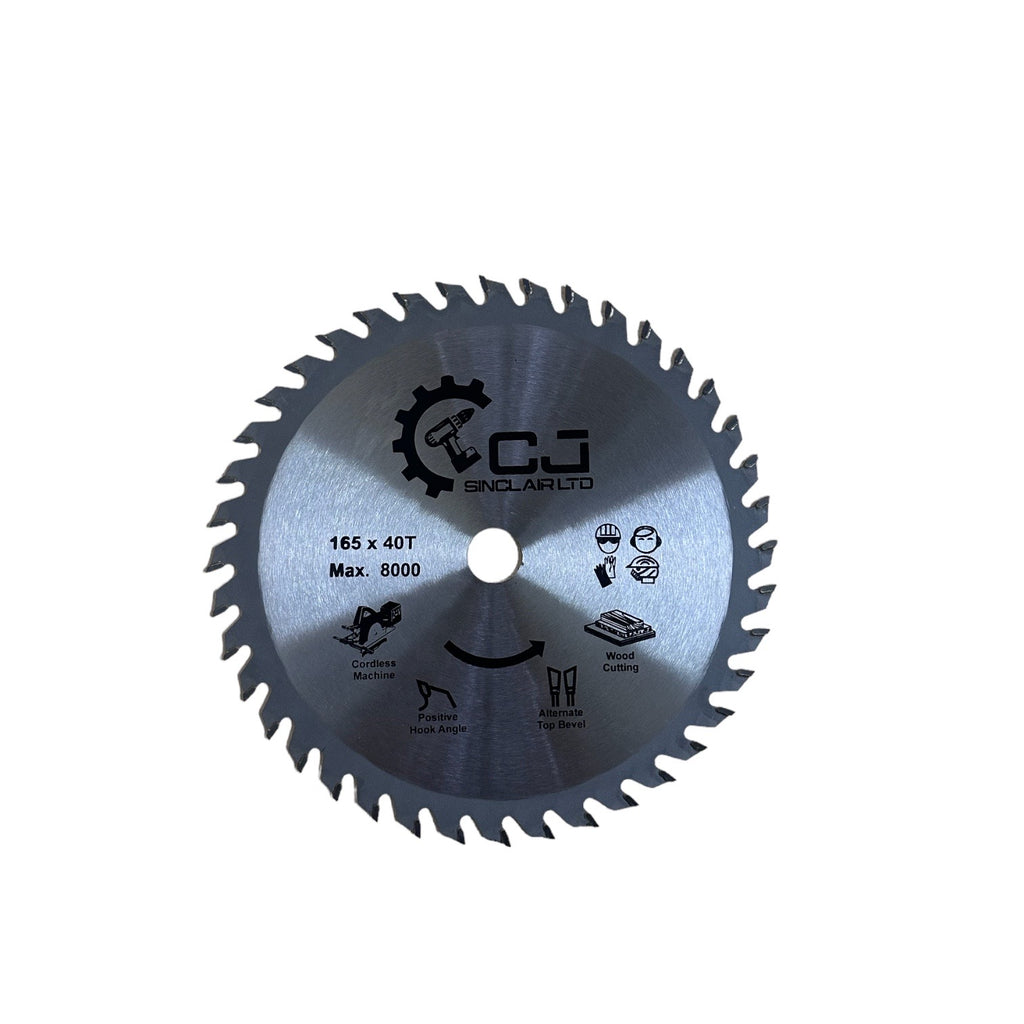 165mm tct circular saw blade 15.87mm / 5/8" bore 40 tooth