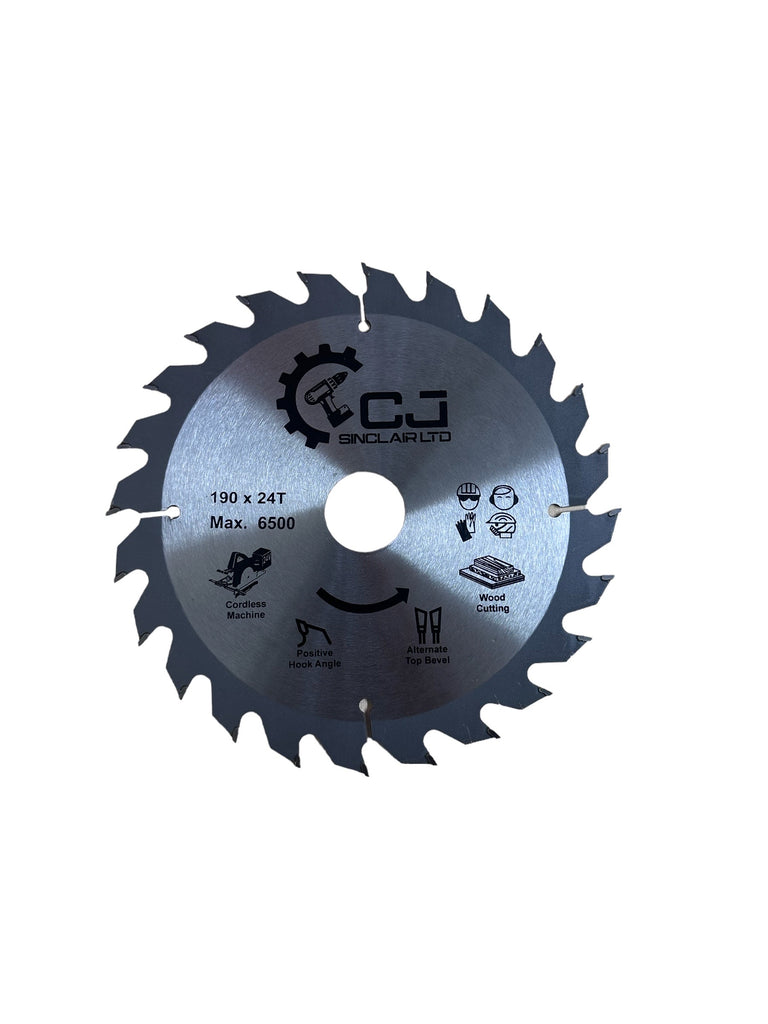 190mm tct circular saw blade 30mm bore 24 tooth