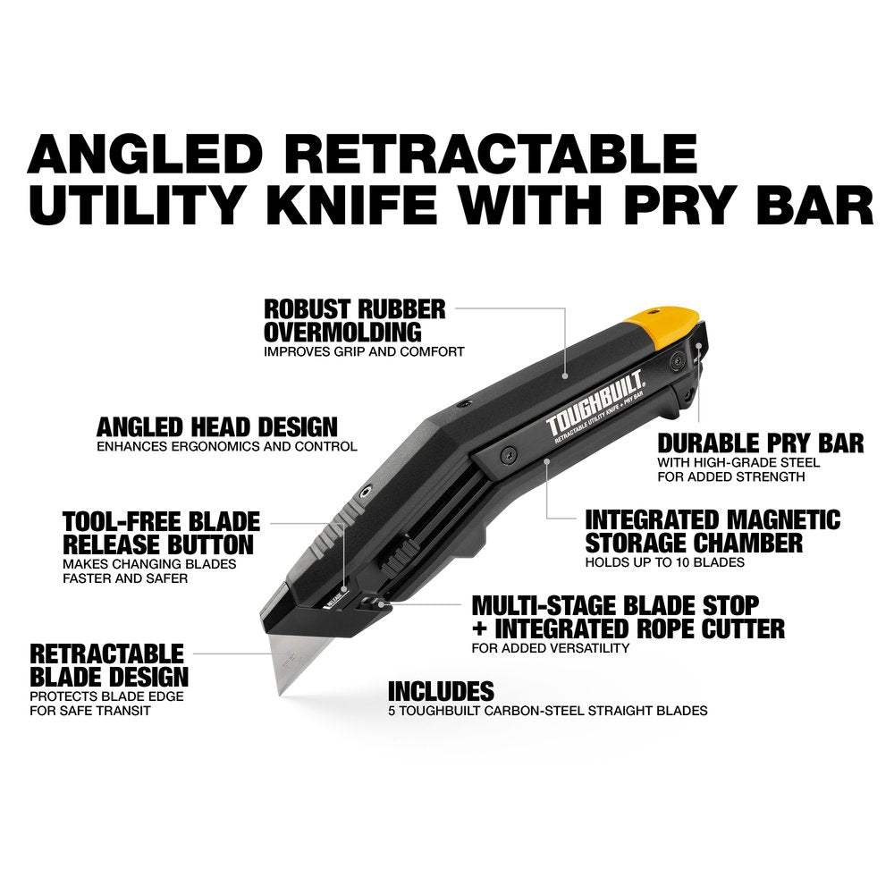 Toughbuilt Angled Utility Knife with Pry Bar TB-H4-11-A