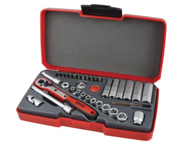 Teng Tools Socket Set of 36 Metric 1/4in Drive T1436