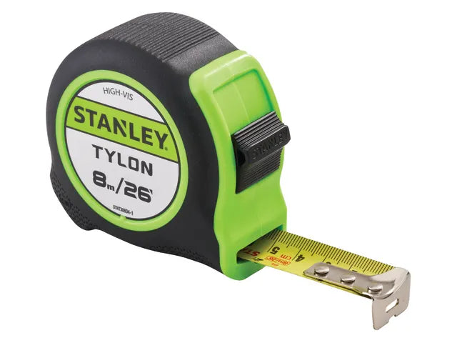 Stanley 8m (26ft) Hi-Vis Tylon Tape XMS24HVTAPE8