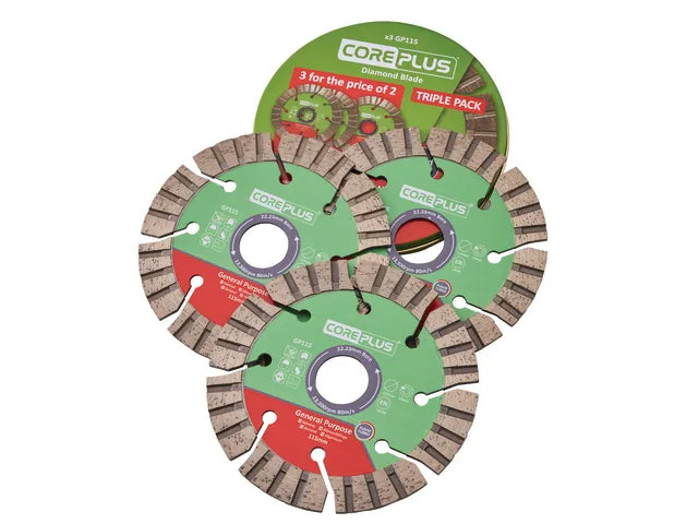 CorePlus Hybrid 115mm Turbo Diamond Blade Triple Pack XMS24TURBO