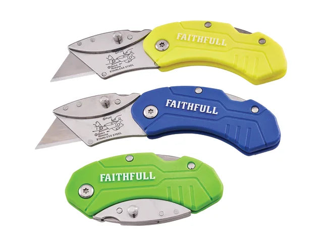 Faithfull Hi-Vis Folding Utility Knife XMS24UTILITY