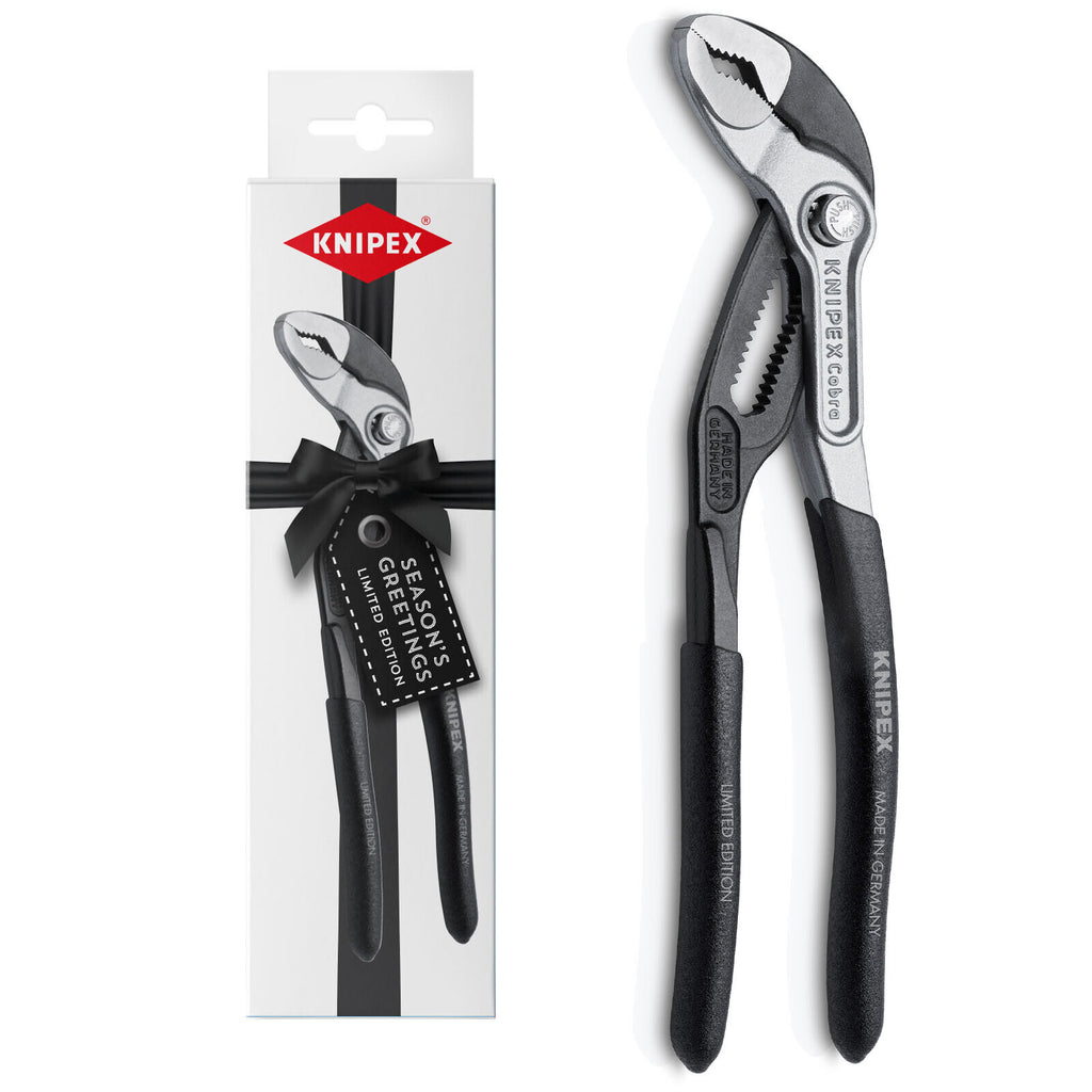 KNIPEX 18175 00 18 01 V52LE Cobra High-Tech Water Pump Pliers, 180mm, in Limited Edition Festive Gift Box.