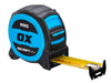 OX Pro 8m/26ft Tuff Blade Tape Measure – Magnetic Dual Hook & 32mm Wide Blade OX-P506408