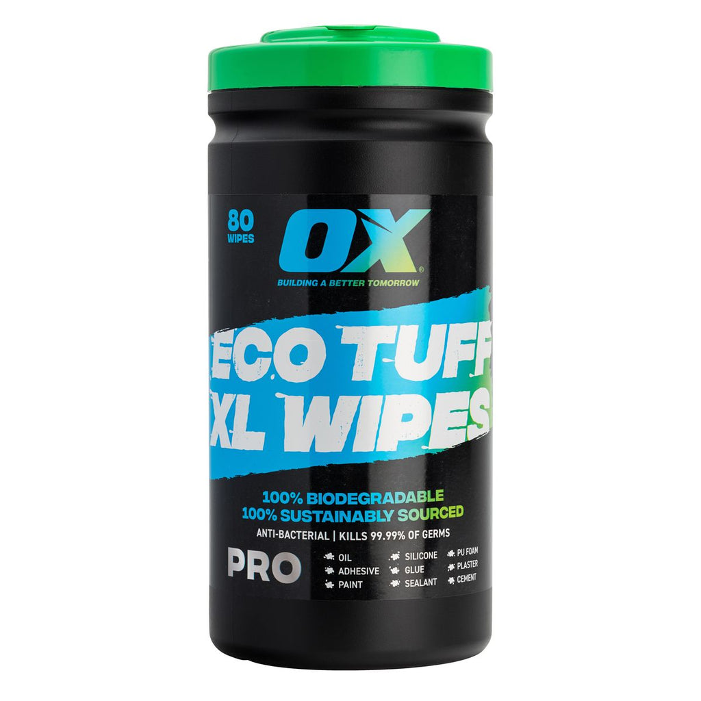 ox biodegradeable eco wipe tub of 80 ox-p351008