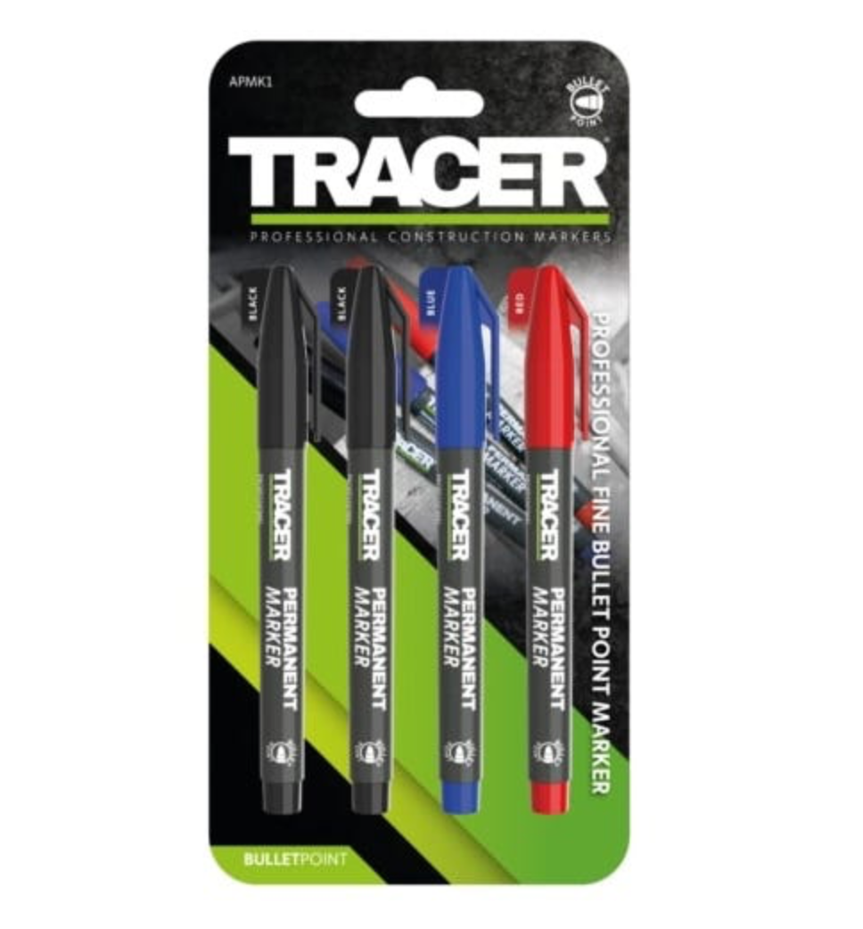 TRACER Permanent Marker Pen Blue 1-2mm Fine Bullet Point