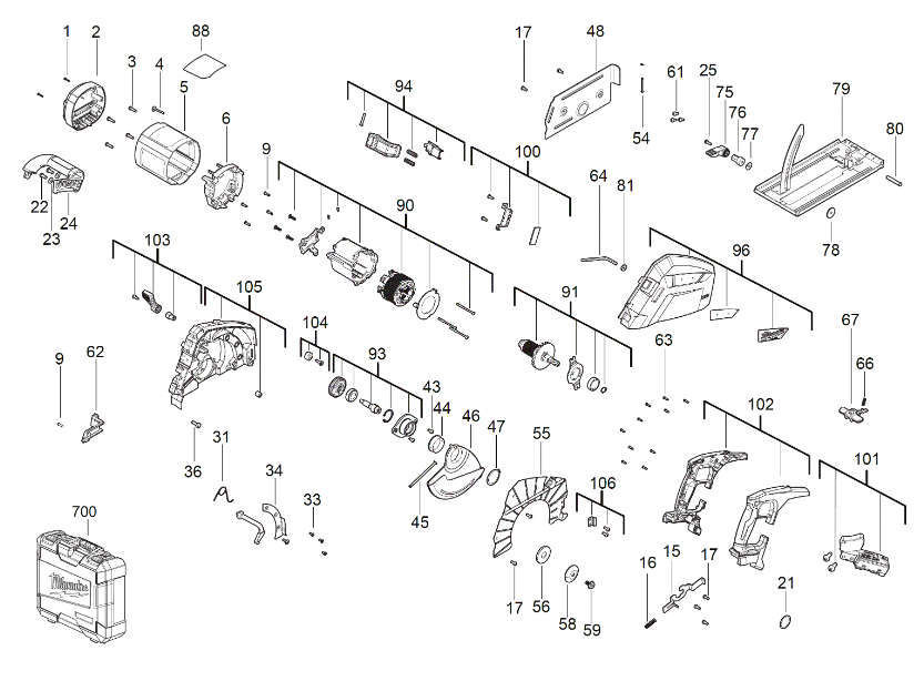 M18FMCS66 spare parts