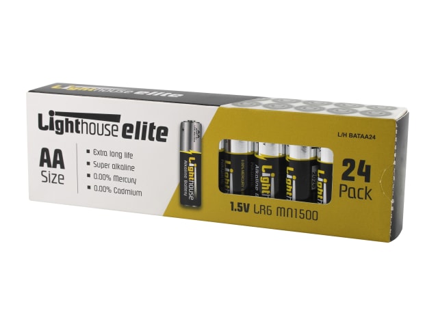 Lighthouse AA LR6 Alkaline Batteries 2400 mAh (Pack 24) XMS22AABATS