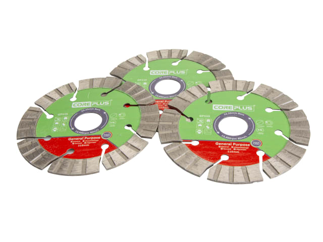 CorePlus Hybrid Diamond Blades 115mm Tin of 3 XMS22HYBRID