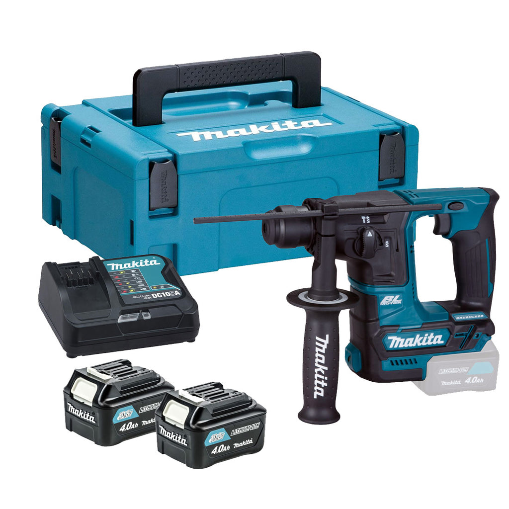 Makita HR166DSMJ 12V Max Li-Ion CXT Brushless Rotary Hammer Kit with 2 x 4.0 Ah Li-Ion Batteries, Charger, case